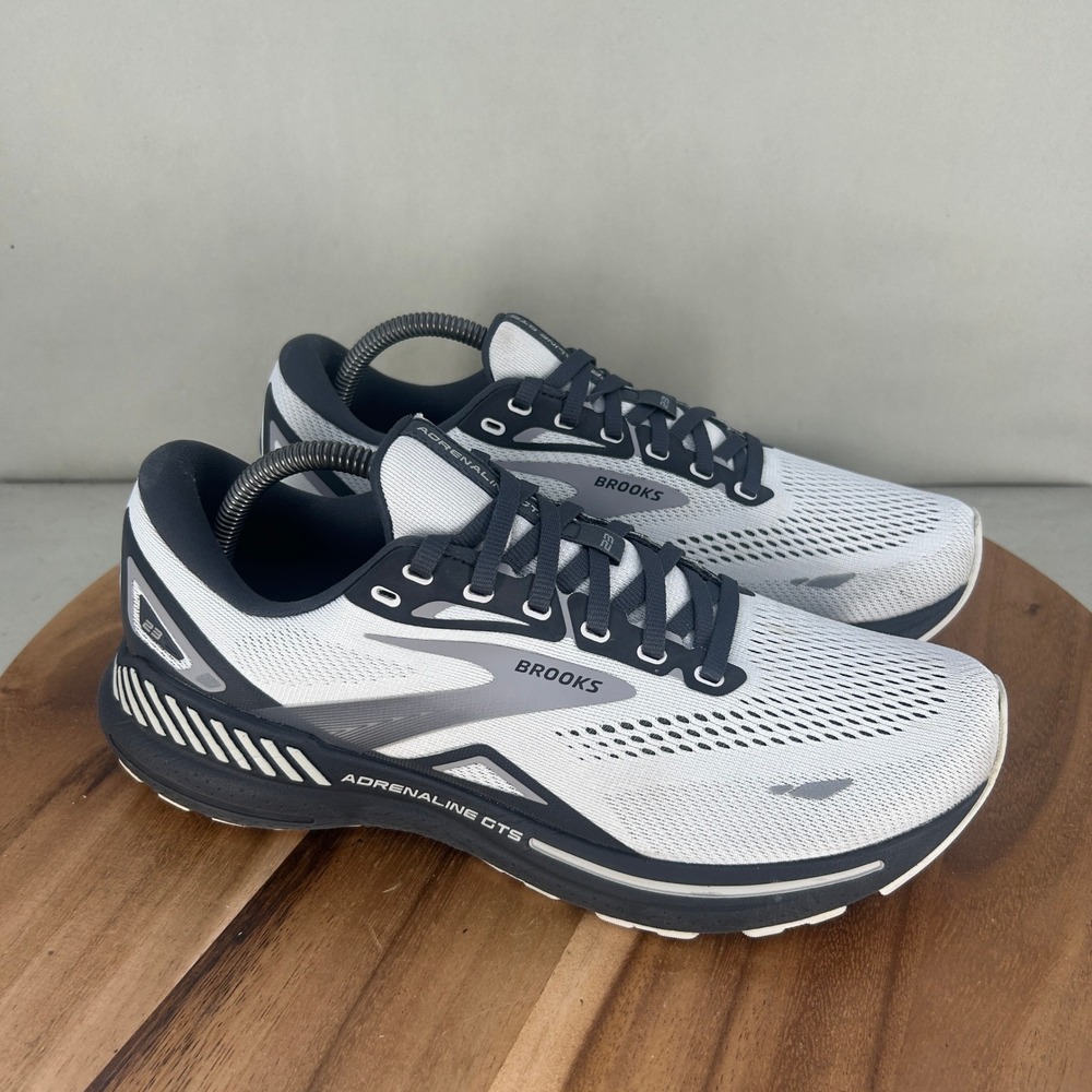 Brooks Adrenaline GTS 23 Mens Running Shoes Grey White Black 1103911D065 Size 9D